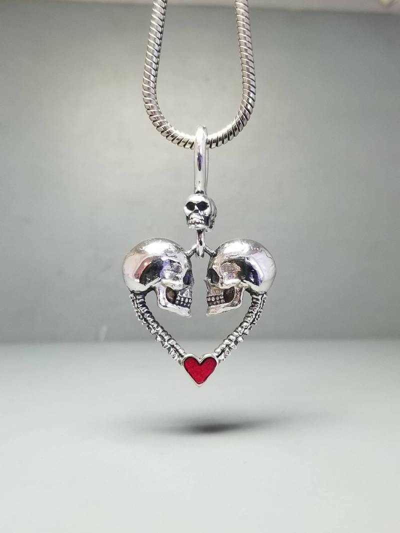sterling Silber Totenkopf Herz Anhänger sterling Silber Totenkopf Herz Anhänger von GrandaddysJewelry