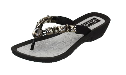 Grandco Damen Daisy V-Thong Sandalen, Schwarz, 39.5 EU von Grandco