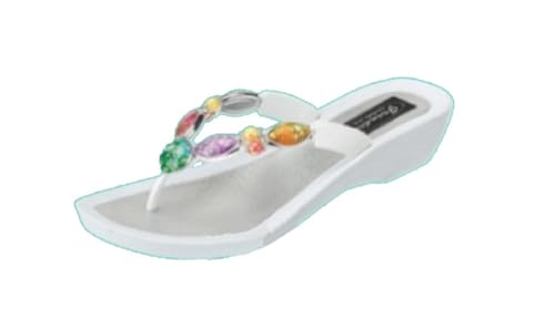 Grandco Damen Smooth V-Tanga Sandalen, Weiss/opulenter Garten, 37.5 EU Grandco Damen Smooth V-Tanga Sandalen, Weiss/opulenter Garten, 37.5 EU von Grandco