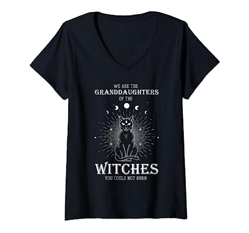Damen We Are The Granddaughters Of The Witches Feministischer Feminismus T-Shirt mit V-Ausschnitt Damen We Are The Granddaughters Of The Witches Feministischer Feminismus T-Shirt mit V-Ausschnitt von Granddaughters Of The Witches Feminist Gifts