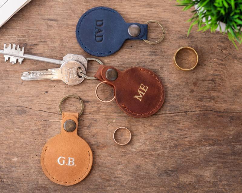 Lederring Halter Schlüsselbund, Ehering Halter, Schmuck Ring Fall Schlüsselanhänger, Maßgeschneiderte Beutel Halter, Damen Ohrringe Tasche von GrandiUa