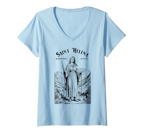 Damen Archäologie Schutzpatron St. Helena Archäologe Archäologen T-Shirt mit V-Ausschnitt Damen Archäologie Schutzpatron St. Helena Archäologe Archäologen T-Shirt mit V-Ausschnitt von Grandio Design Archaeological Science