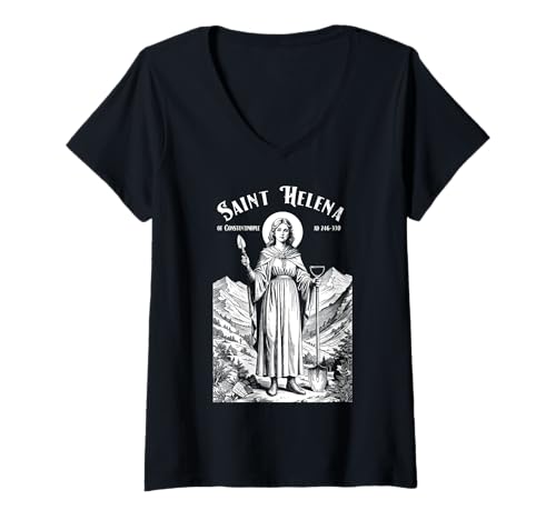 Damen Archäologie Schutzpatron St. Helena Archäologe Archäologen T-Shirt mit V-Ausschnitt Damen Archäologie Schutzpatron St. Helena Archäologe Archäologen T-Shirt mit V-Ausschnitt von Grandio Design Archaeological Science