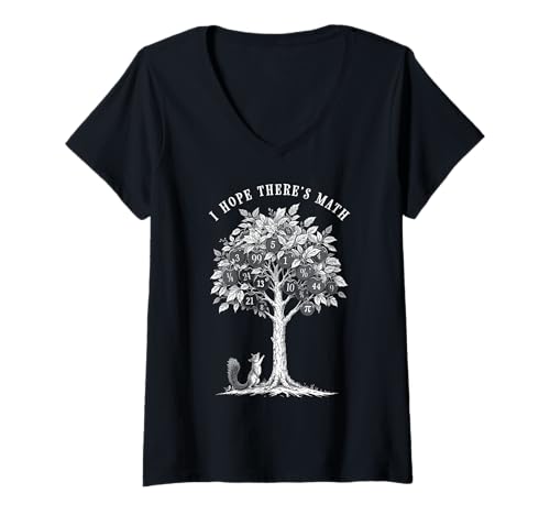 Damen Math Tree Pi Back to School Eichhörnchen Mathematiklehrer T-Shirt mit V-Ausschnitt Damen Math Tree Pi Back to School Eichhörnchen Mathematiklehrer T-Shirt mit V-Ausschnitt von Grandio Design Back To School Teaching Gifts
