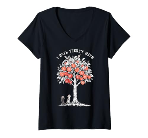 Damen Math Tree Pi Back to School Eichhörnchen Mathematiklehrer T-Shirt mit V-Ausschnitt Damen Math Tree Pi Back to School Eichhörnchen Mathematiklehrer T-Shirt mit V-Ausschnitt von Grandio Design Back To School Teaching Gifts