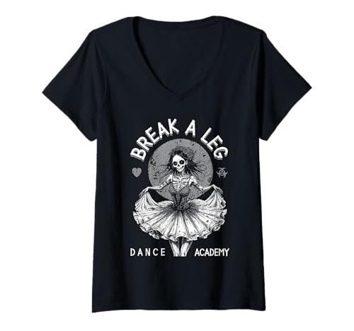 Damen Balletttänzerin Zombie Ballerina Tanzakademie Lustig Halloween T-Shirt mit V-Ausschnitt Damen Balletttänzerin Zombie Ballerina Tanzakademie Lustig Halloween T-Shirt mit V-Ausschnitt von Grandio Design Ballet Dancer Ballerina Dancing