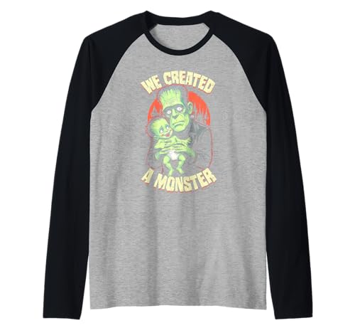 New Dad First Halloween Frankenstein Monster Baby Vater Raglan von Grandio Design Family New Baby Sibling Designs