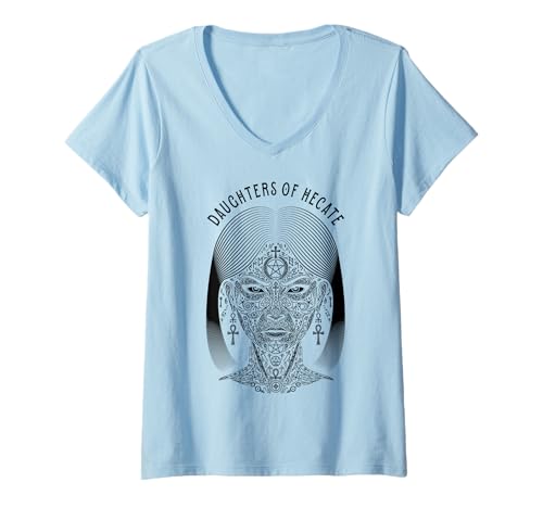 Damen Boho Witch Daughters of Hecate Halloween Okkulte Symbole T-Shirt mit V-Ausschnitt Damen Boho Witch Daughters of Hecate Halloween Okkulte Symbole T-Shirt mit V-Ausschnitt von Grandio Design Feminism & Feminist Gifts