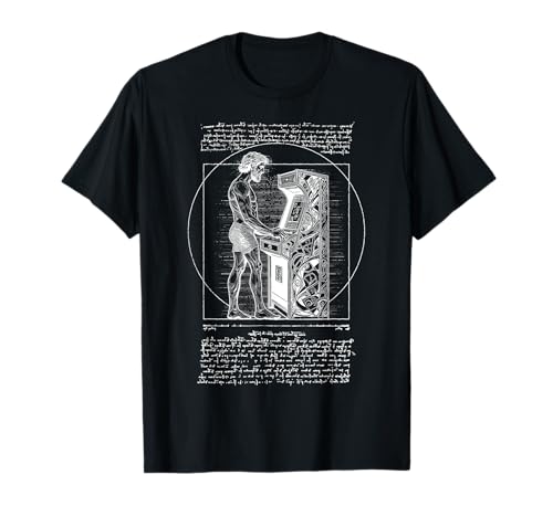 Arcade Gamer Vitruvian Man Leonardo Da Vinci Vintage Spiel T-Shirt von Grandio Design Funny Gamer Geek & Gaming Gifts