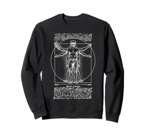 Gamer Gaming Vitruvian Man Leonardo Da Vinci Vintage Spiel Sweatshirt von Grandio Design Funny Gamer Geek & Gaming Gifts
