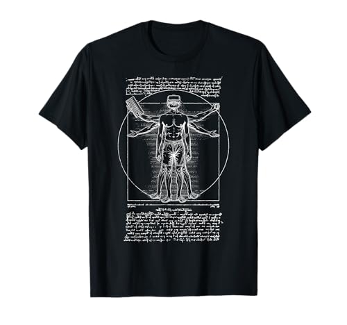 Gamer Gaming Vitruvian Man Leonardo Da Vinci Vintage Spiel T-Shirt Gamer Gaming Vitruvian Man Leonardo Da Vinci Vintage Spiel T-Shirt von Grandio Design Funny Gamer Geek & Gaming Gifts