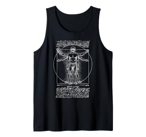Gamer Gaming Vitruvian Man Leonardo Da Vinci Vintage Spiel Tank Top von Grandio Design Funny Gamer Geek & Gaming Gifts