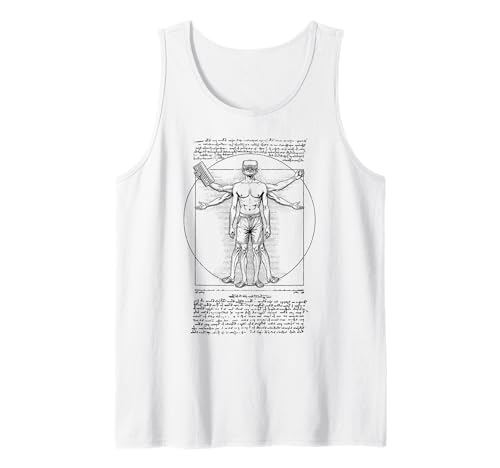 Gamer Gaming Vitruvian Man Leonardo Da Vinci Vintage Spiel Tank Top von Grandio Design Funny Gamer Geek & Gaming Gifts