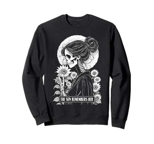 Skelett Gärtner Mädchen Gothic Sonnenblume Gartenarbeit Frau Sweatshirt von Grandio Design Funny Gardener Gardening Gifts