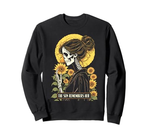 Skelett Gärtner Mädchen Gothic Sonnenblume Gartenarbeit Frau Sweatshirt von Grandio Design Funny Gardener Gardening Gifts