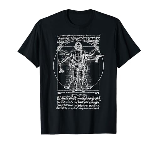Klempner Sanitär Vitruvian Man Leonardo Da Vinci Rohrzange T-Shirt Klempner Sanitär Vitruvian Man Leonardo Da Vinci Rohrzange T-Shirt von Grandio Design Funny Plumber Plumbing Gifts