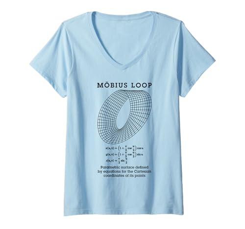 Damen Mobius Loop Moebius Strip Band Mathematiklehrer Nerd Wissenschaft T-Shirt mit V-Ausschnitt von Grandio Design Funny Scientific Science Gifts