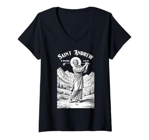 Damen Golf-Patron Saint Andrew Lustiger Golfer Golfspieler T-Shirt mit V-Ausschnitt Damen Golf-Patron Saint Andrew Lustiger Golfer Golfspieler T-Shirt mit V-Ausschnitt von Grandio Design Golfing Funny Golf Golfer Gifts