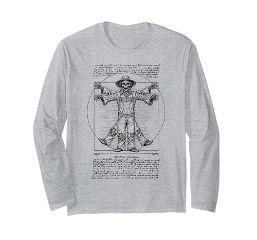Halloween Vogelscheuche Vitruvian Man Leonardo Da Vinci Horror Langarmshirt von Grandio Design Halloween Horror