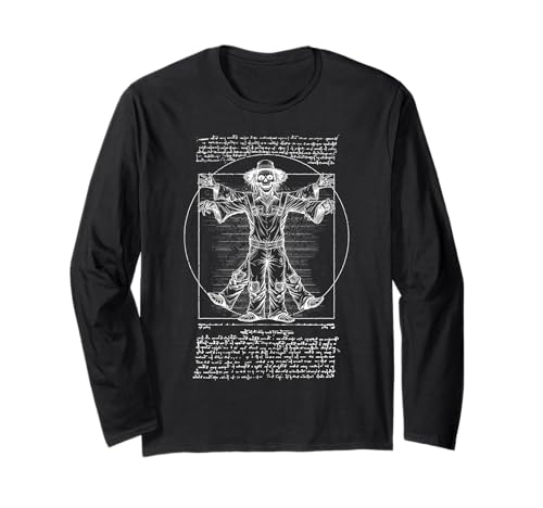 Halloween Vogelscheuche Vitruvian Man Leonardo Da Vinci Horror Langarmshirt von Grandio Design Halloween Horror