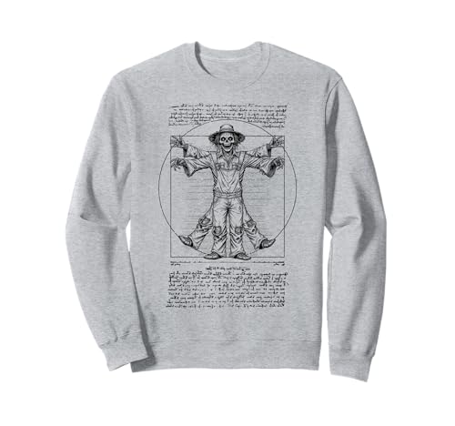 Halloween Vogelscheuche Vitruvian Man Leonardo Da Vinci Horror Sweatshirt von Grandio Design Halloween Horror