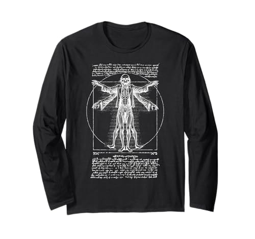 Halloween-Zombie Vitruvian Man Leonardo Da Vinci Horror Langarmshirt von Grandio Design Halloween Horror