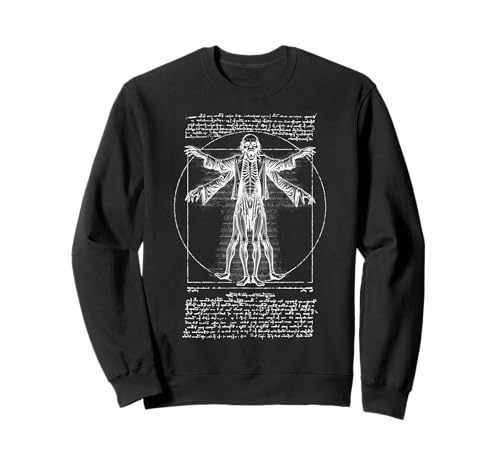 Halloween-Zombie Vitruvian Man Leonardo Da Vinci Horror Sweatshirt von Grandio Design Halloween Horror