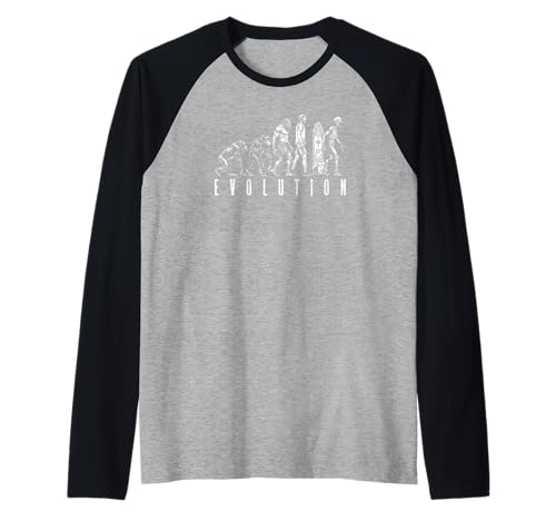 Lustiges Halloween Zombie Evolution Man Ape Caveman Horror Raglan von Grandio Design Halloween Horror