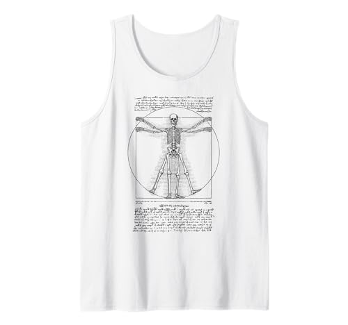 Menschliches Skelett Vitruvian Man Leonardo Da Vinci Anatomy Tank Top von Grandio Design Halloween Horror