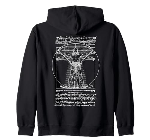 Kiteboarding Kitesurfen Vitruvian Man Leonardo Da Vinci Kapuzenjacke von Grandio Design Kiteboarding Kitesurfing Power Kite