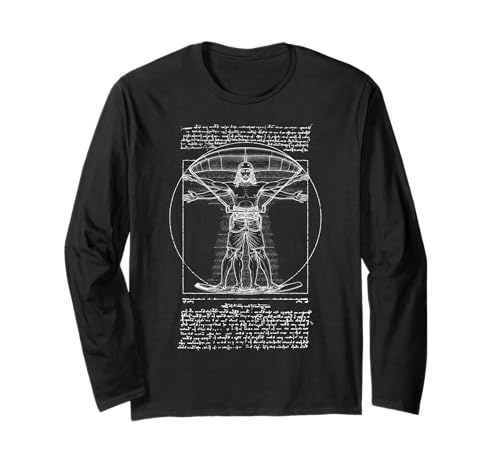 Kiteboarding Kitesurfen Vitruvian Man Leonardo Da Vinci Langarmshirt von Grandio Design Kiteboarding Kitesurfing Power Kite