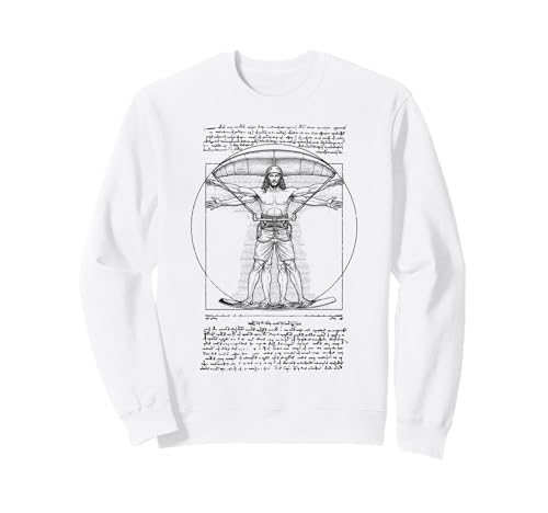 Kiteboarding Kitesurfen Vitruvian Man Leonardo Da Vinci Sweatshirt von Grandio Design Kiteboarding Kitesurfing Power Kite