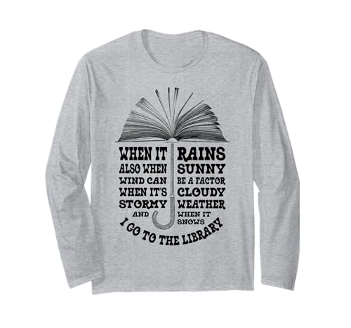 Bookish Umbrella Book Lover, Bibliothek, Wetter, Bibliothekar-Bücher Langarmshirt Bookish Umbrella Book Lover, Bibliothek, Wetter, Bibliothekar-Bücher Langarmshirt von Grandio Design Library Book Lover