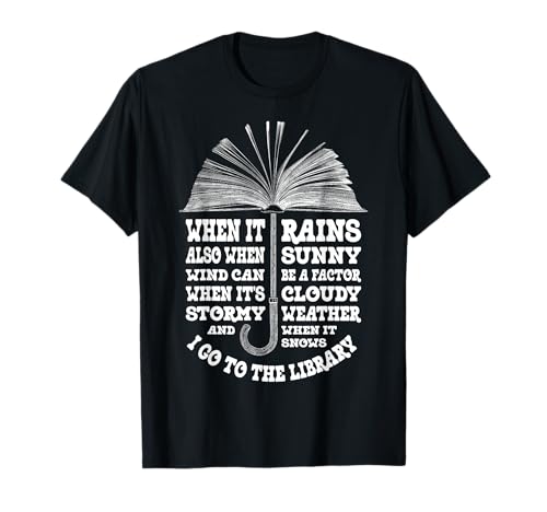 Bookish Umbrella Book Lover, Bibliothek, Wetter, Bibliothekar-Bücher T-Shirt Bookish Umbrella Book Lover, Bibliothek, Wetter, Bibliothekar-Bücher T-Shirt von Grandio Design Library Book Lover