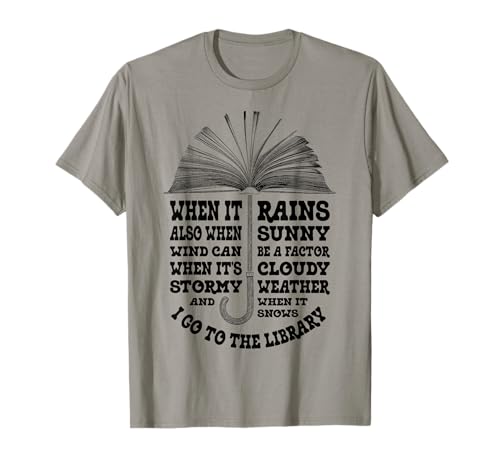 Bookish Umbrella Book Lover, Bibliothek, Wetter, Bibliothekar-Bücher T-Shirt von Grandio Design Library Book Lover