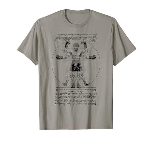 Boxer Boxen Gym Vitruvian Man Leonardo Da Vinci Pugilist T-Shirt von Grandio Design Martial Arts Fighter Gifts