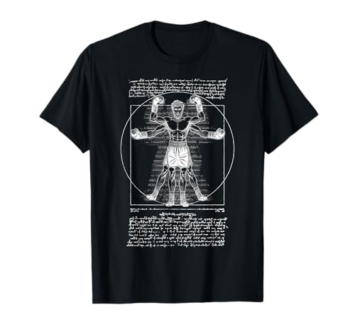 Boxer Boxen Gym Vitruvian Man Leonardo Da Vinci Pugilist T-Shirt von Grandio Design Martial Arts Fighter Gifts