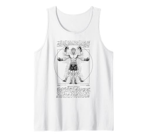 Boxer Boxen Gym Vitruvian Man Leonardo Da Vinci Pugilist Tank Top von Grandio Design Martial Arts Fighter Gifts