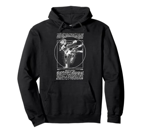 MMA Fighter Mixed Martial Arts Vitruvian Man Funny Da Vinci Pullover Hoodie von Grandio Design Martial Arts Fighter Gifts