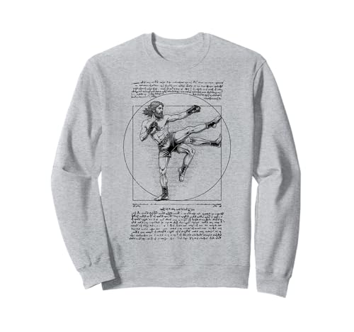 MMA Fighter Mixed Martial Arts Vitruvian Man Funny Da Vinci Sweatshirt von Grandio Design Martial Arts Fighter Gifts