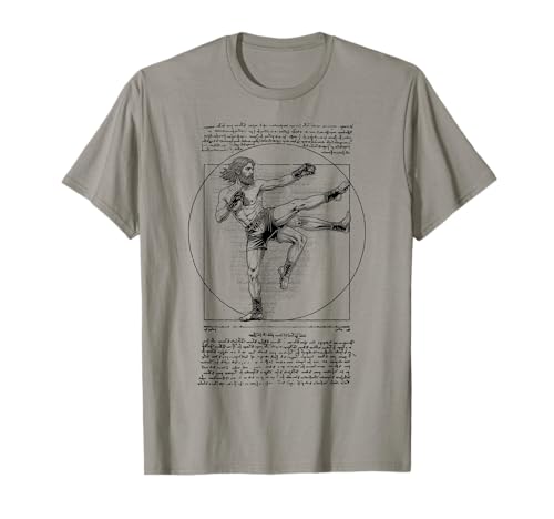 MMA Fighter Mixed Martial Arts Vitruvian Man Funny Da Vinci T-Shirt von Grandio Design Martial Arts Fighter Gifts
