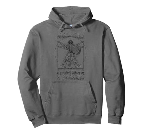 Akkordeon Akkordeonist Vitruvian Man Leonardo Da Vinci Musik Pullover Hoodie von Grandio Design Music Lover & Musician Gifts