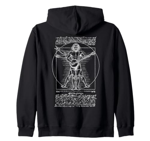 Banjospieler Vitruvian Man Leonardo Da Vinci Country Music Kapuzenjacke von Grandio Design Music Lover & Musician Gifts