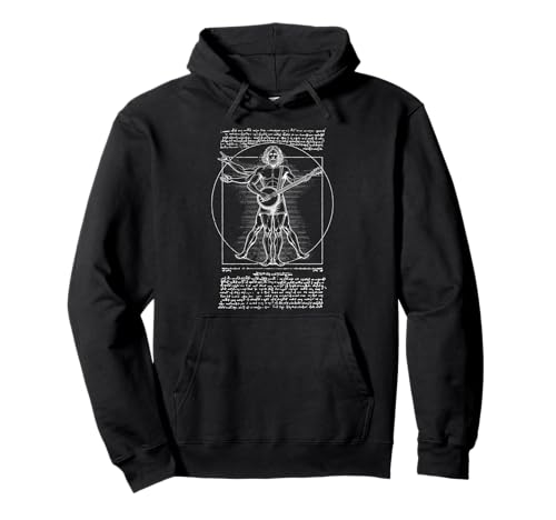 Banjospieler Vitruvian Man Leonardo Da Vinci Country Music Pullover Hoodie von Grandio Design Music Lover & Musician Gifts