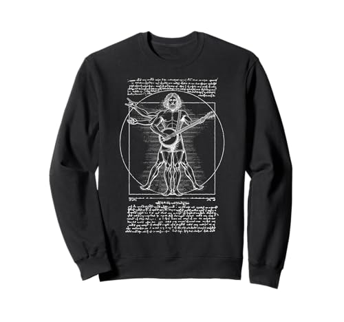 Banjospieler Vitruvian Man Leonardo Da Vinci Country Music Sweatshirt von Grandio Design Music Lover & Musician Gifts