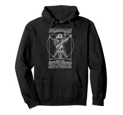 Bassspieler Bassist Vitruvian Man Leonardo Da Vinci Music Pullover Hoodie von Grandio Design Music Lover & Musician Gifts