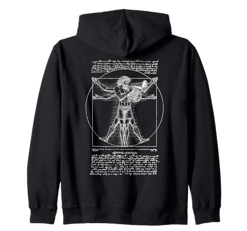 Französischer Hornist Hornist Vitruvian Man Leonardo Da Vinci Kapuzenjacke von Grandio Design Music Lover & Musician Gifts