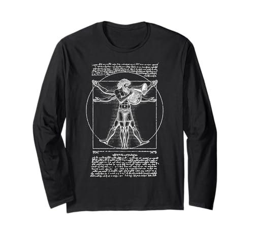 Französischer Hornist Hornist Vitruvian Man Leonardo Da Vinci Langarmshirt von Grandio Design Music Lover & Musician Gifts