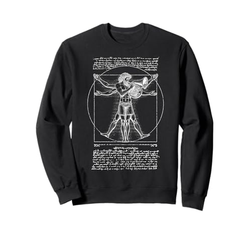 Französischer Hornist Hornist Vitruvian Man Leonardo Da Vinci Sweatshirt von Grandio Design Music Lover & Musician Gifts