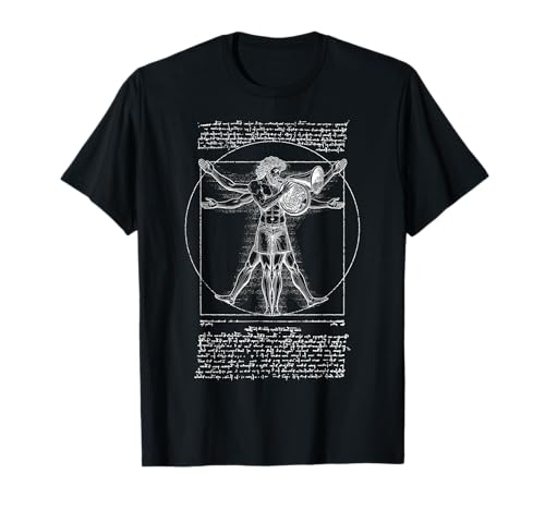 Französischer Hornist Hornist Vitruvian Man Leonardo Da Vinci T-Shirt von Grandio Design Music Lover & Musician Gifts